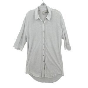 Women's Joie Linen Lyocell Shirt Dress Size Large Button down 3/4‎ sleeves Tunic